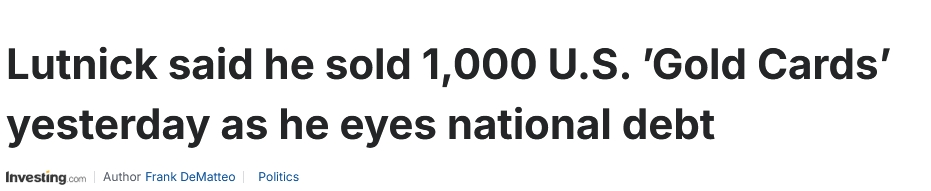 九游娱乐：真有人买美高官称其一天卖出1000张特朗普移民“金卡”(图2)